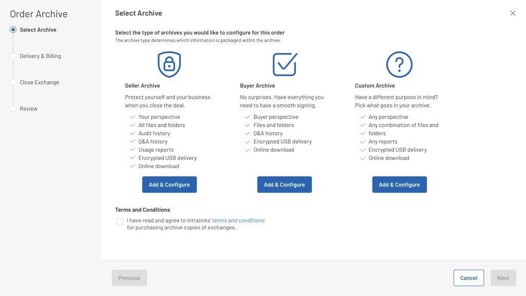 The initial ordering view with detailed product explanations.